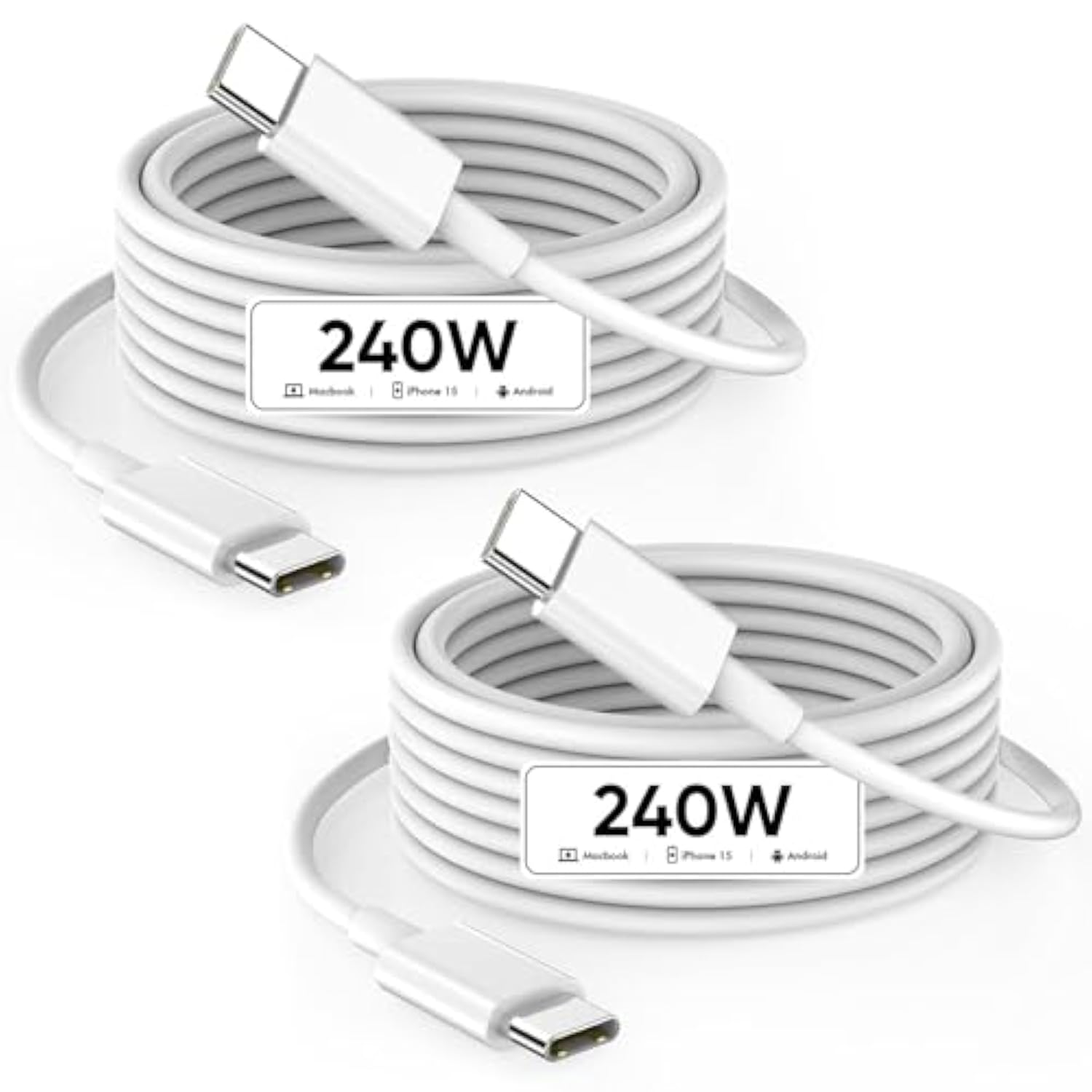 Usb C To Usb C, 240W Usb C Cable, 6.6Ft C To C Cable Fast Charging For Macbook Pro/Macbook Air, Ipad Pro 12.9-Inch, Iphone 15/Pro Max/Pro/Plus, Samsung Galaxy S23,Compatible 140W/100W /65W/45W/35W/20W