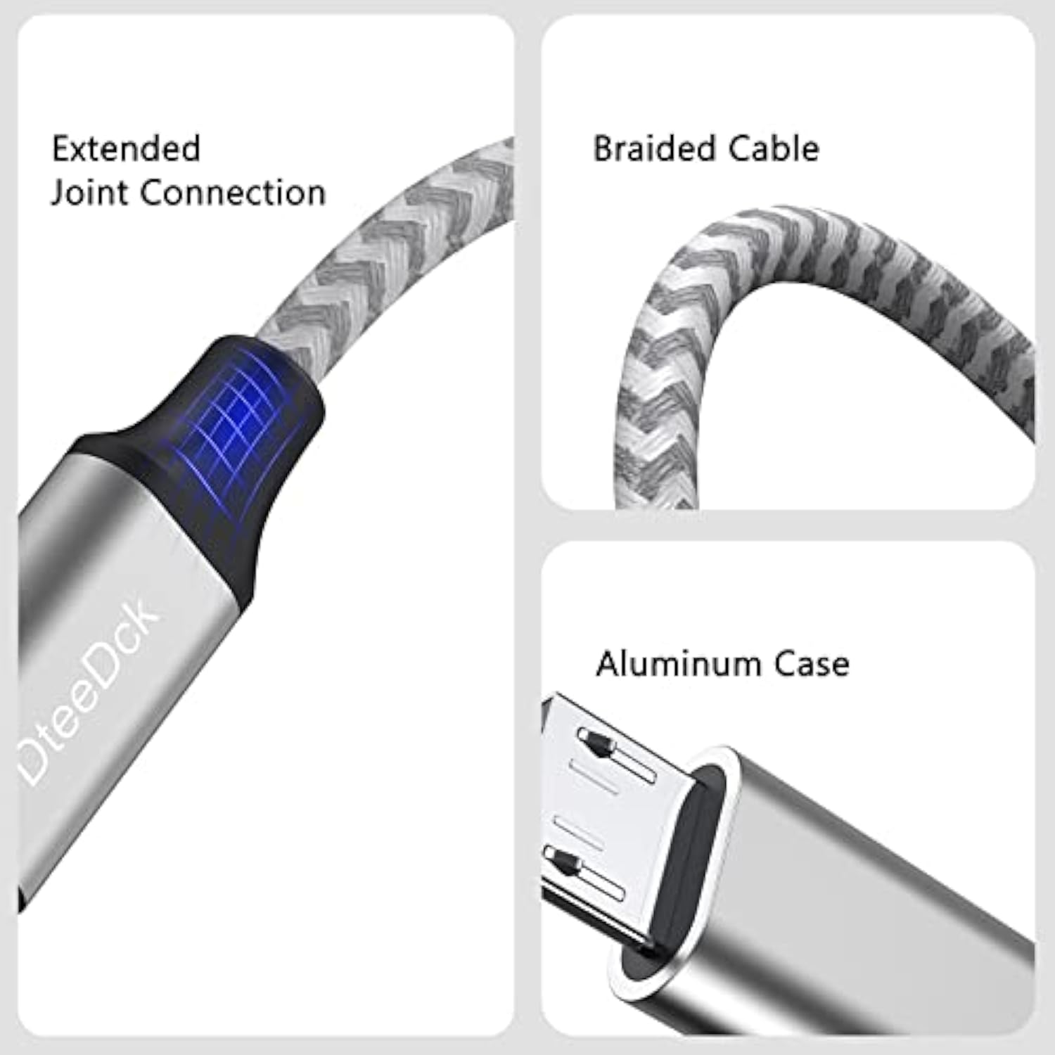 Usb C To Micro Usb Cable 1Ft, Micro Usb To Usb Type C Adapter Cable Braided Ma