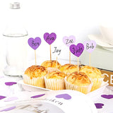 Purple White Lavender Heart Confetti - 300Pcs Valentines Mothers Day Decor Glitter Paper Dots Bridal Baby Shower Wedding Bachelorette Engagement Birthday Party Table Decorations