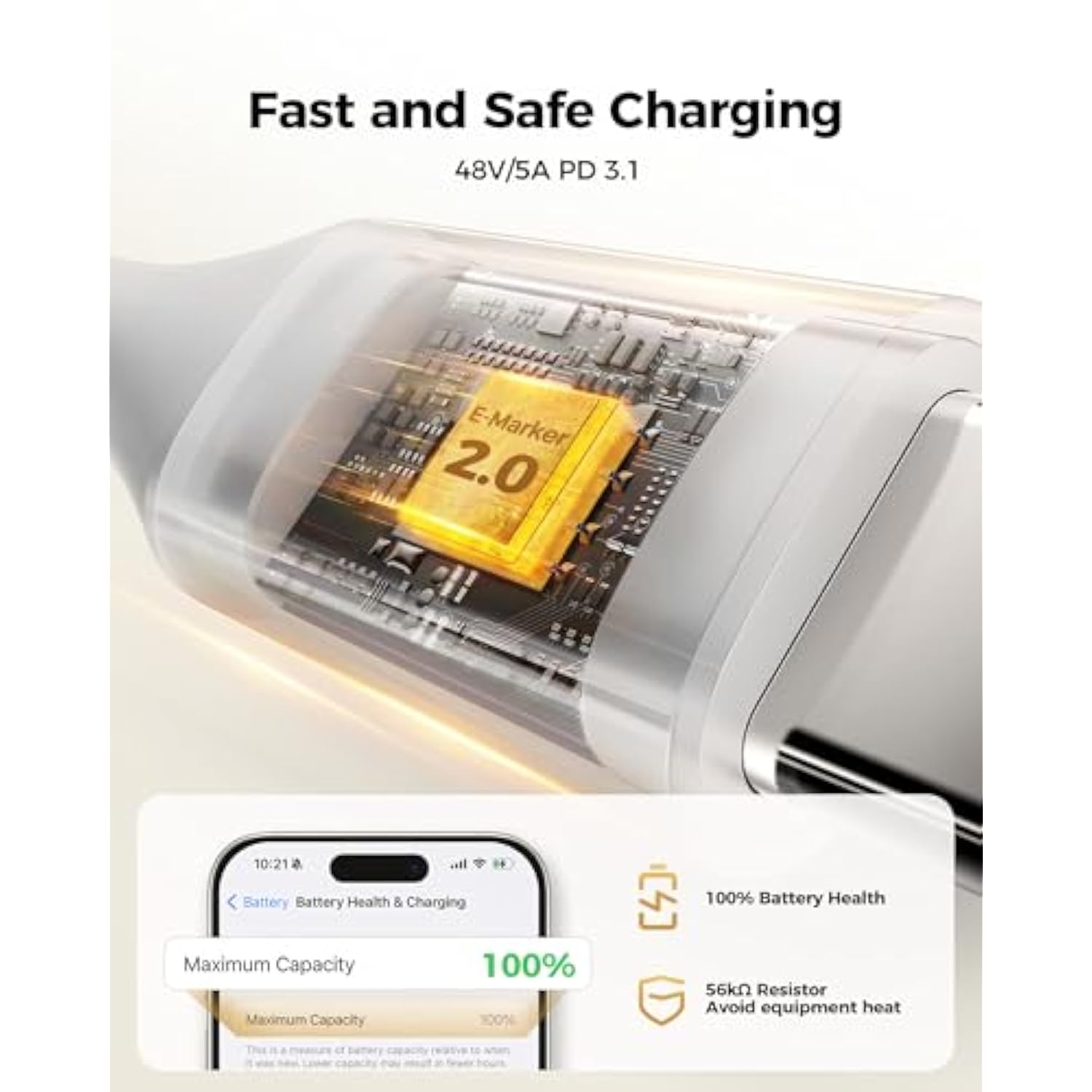 240W Usb C To Usb C Cable (3.3Ft, 2 Pack), Fast Charging Pd 3.1 [Compatible 14
