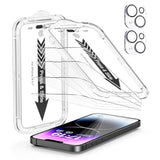 '-4 Pack For Iphone 14 Screen Protector[6.1"] With 2 Pack Camera Lens Protector, 9H+ Hardness 12Ft Military Grade Shatterproof Scratch Resistant Durable Tempered Glass Film With Flawless Fit Kit, Hd Clear