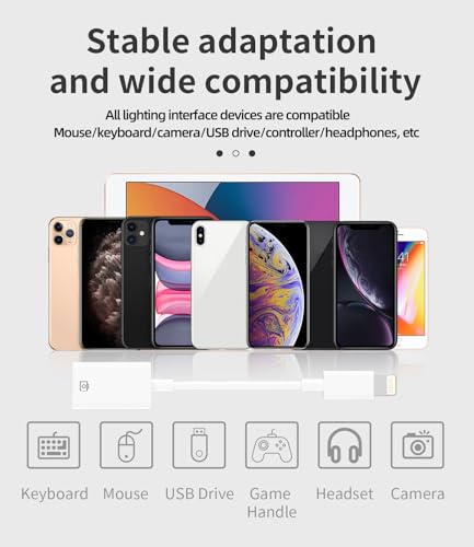 Lightning Male to USB Female Dongle for iPhone OTG Adapter Cable Camera Card Reader U Disk Flash Drive Mouse Keyboard MIDI Hub for iPad Air 14 13 12