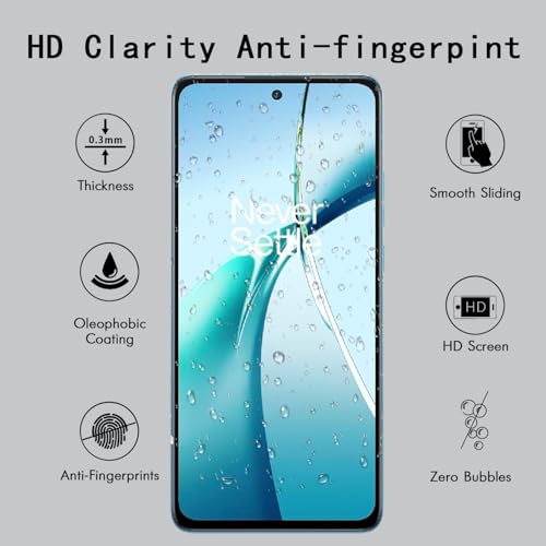 [4 Pack] Screen Protector Compatible with Oneplus Nord CE3,Scratch Resistant,Easy-Install,Bubble Free,Anti-Fingerprint,Tempered Glass Compatible with