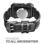 SUPCASE for Apple Watch 9/8/7/6/SE/5/4 45/44mm Case with Band (Unicorn Beetle Pro), [Anti-Scratch] [Bumper Protector] Rugged Men Cover with Adjustable Strap Band for iWatch 9/8/7/6/SE/5/4, Black