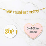 Gold Glitter Bachelorette Party Banner Decorations - Bridal Shower Hen Party Decorations Supplies, Wedding Party Decoration, Gold Glitter Banner | She Found Her Keeper