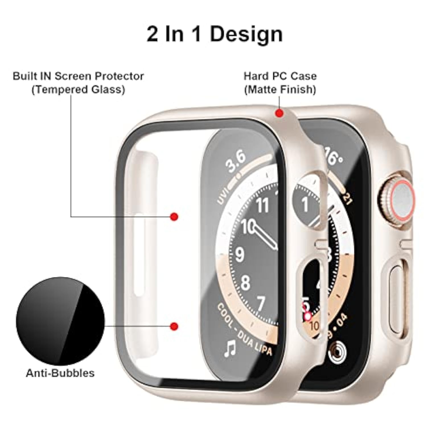 10 Pack Case For Apple Watch Series 3/2/1 38Mm With Tempered Glass Screen Protector, High Definition Scratch Resistant Hard Pc Bumper Cover For Apple Watch Accessories (10 Colors, 38Mm)