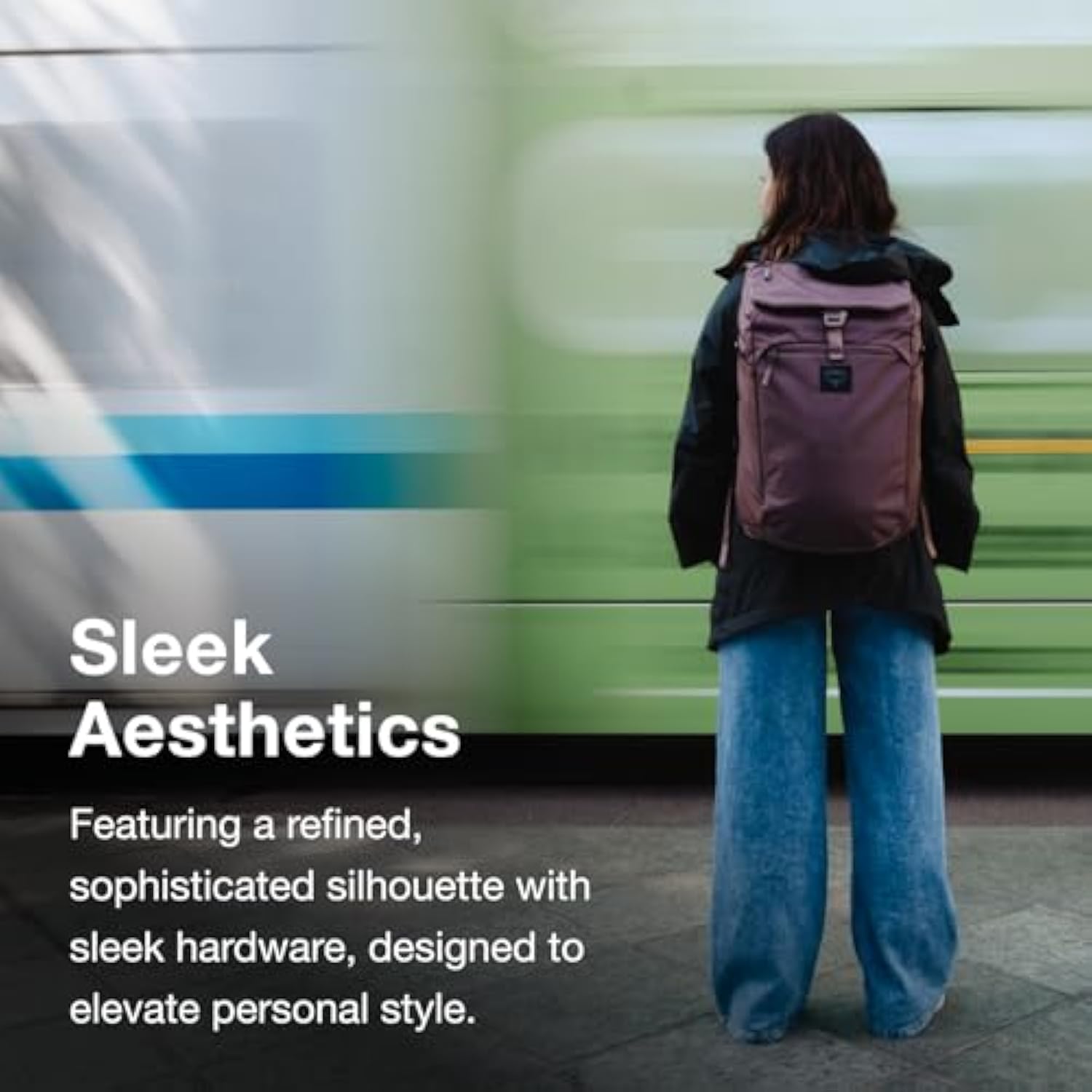 Osprey Aoede Slim SyncPack Backpack with Laptop Sleeve, Antique Blue