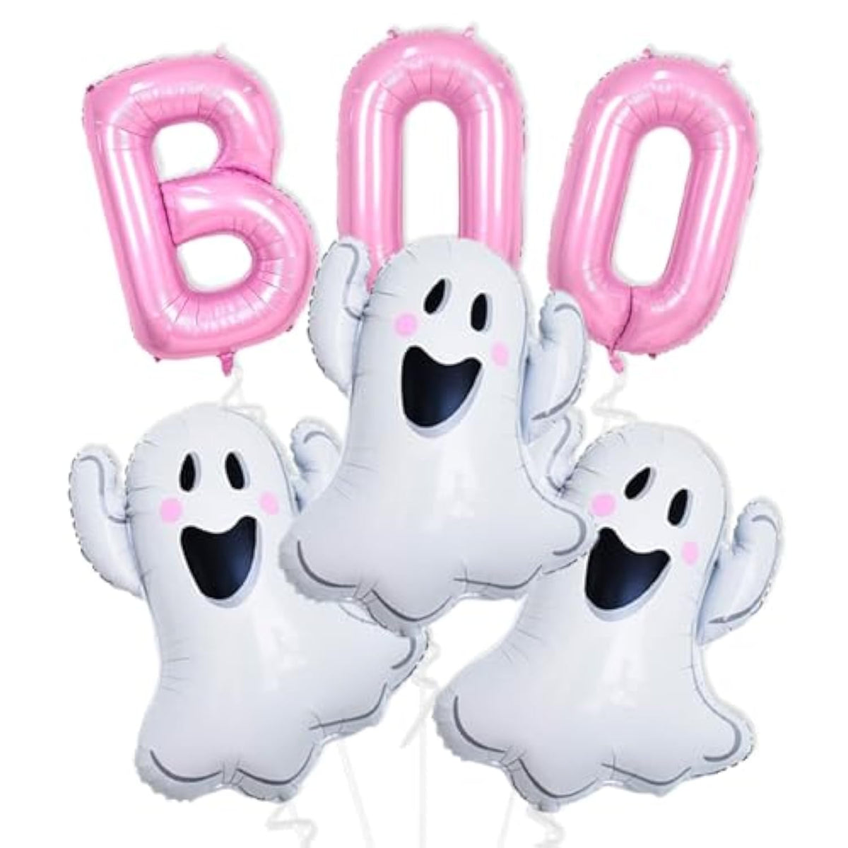 Halloween Balloon Set Pink BOO Foil Balloons for Spooky Birthday Party Decorations