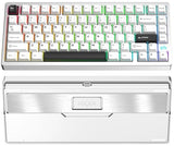 Pmokey Wave 75 Cnc Aluminum Quick Release Tri-Mode Wireless Gaming Keyboard,Qmk/Via Tri-Mode Mechanical Keyboard With 8000Mah Battery,Hot-Swappable With Rgb For Windows/Mac/Pc (Pro Silver)
