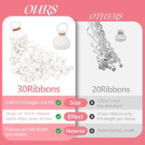 10-Pack White Handheld Confetti Poppers – No-Mess Streamers for Weddings, Birthdays & Parties