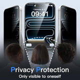 Infinity Privacy Screen Protector for iPhone 17 Pro, 9H+ 3D Full Coverage Anti-Spy Tempered Glass with Auto-Align Installation Tool,