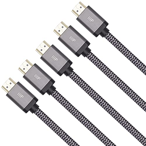 8K Certified Ultra High Speed HDMI Cable - Braided - HDMI 2.1, 8K@60Hz, 4K@120Hz, 48Gbps, HDR, VRR, CL2 In-Wall Rated, 10ft, Black