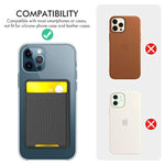 Phone Credit Card Holder Stick On, Slim Phone Wallet Strong Adhesive Silicone Card Pouch Sleeve Compatible With Iphone/Android/Samsung Galaxy(Black)