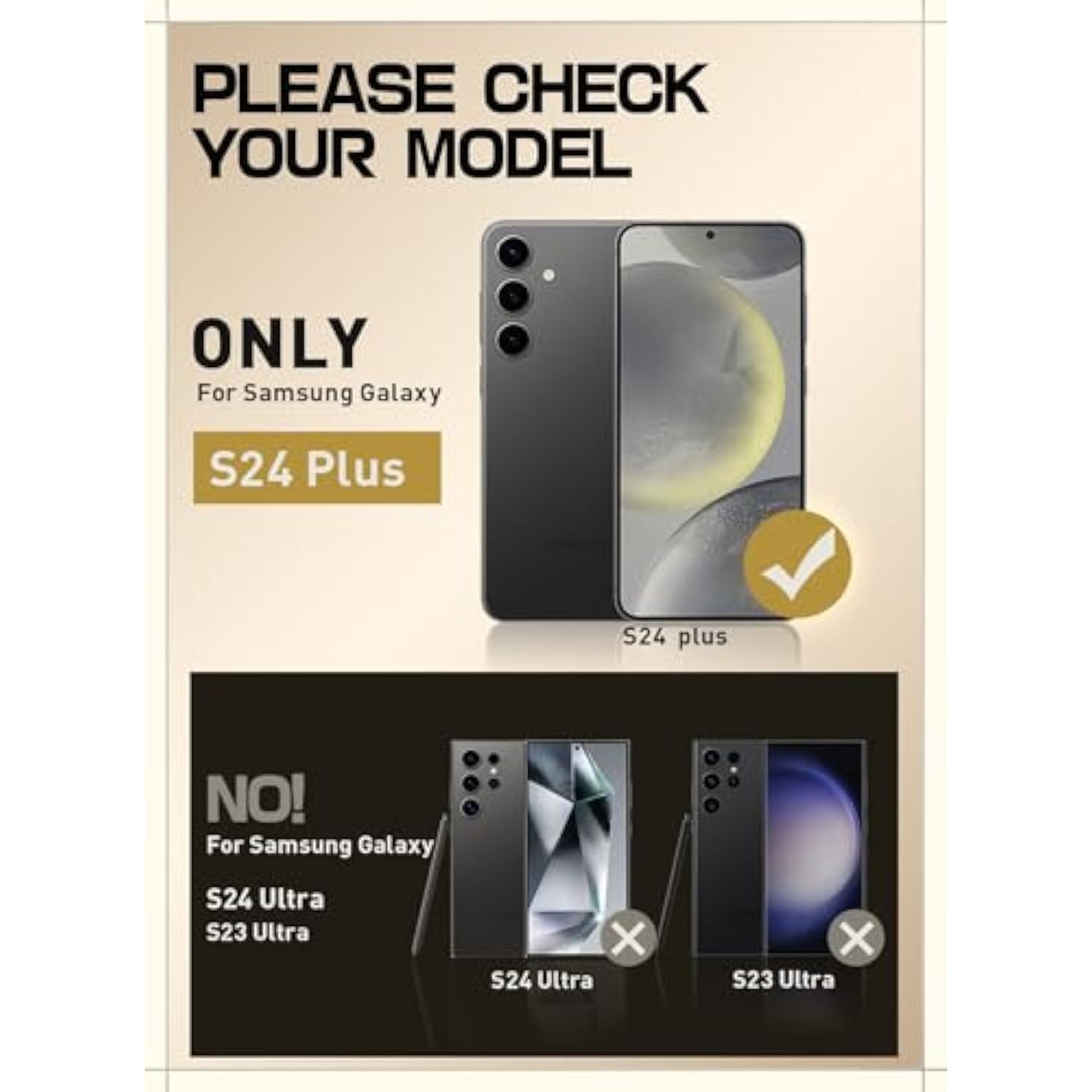 SUPCASE Unicorn Beetle Pro for Samsung Galaxy S24 Plus Case with Stand [2 Front Frames] [Built-in Screen Protector & Belt-Clip] [Military-Grade Protection] Phone Case for Galaxy S24 Plus, Black