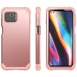 Phone Case For Moto One 5G/One5G Uw/Moto G G5 Plus Hard Cover Shockproof Soft Silicone Bumper Hybrid Three Layer Heavy Duty Grip Rugged Protective Cell Motorola One Lite Xt2075-1 Women Rose Gold