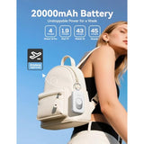 Portable Charger, 20000Mah Pd 30W Portable Charger Power Bank With 2 Built-In Cables, Super Fast Charging Battery Pack With Keychain, Travel Essentials For Iphone, Apple Watch, Ipad, White