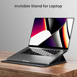 Macbook Sleeve, Vegan Leather Bag Compatible With 13”/14" Macbook Air, Macbook Pro 14 Inch M3 M2 M1 2021-2024, Compact Design With Invisible Stand (Black)