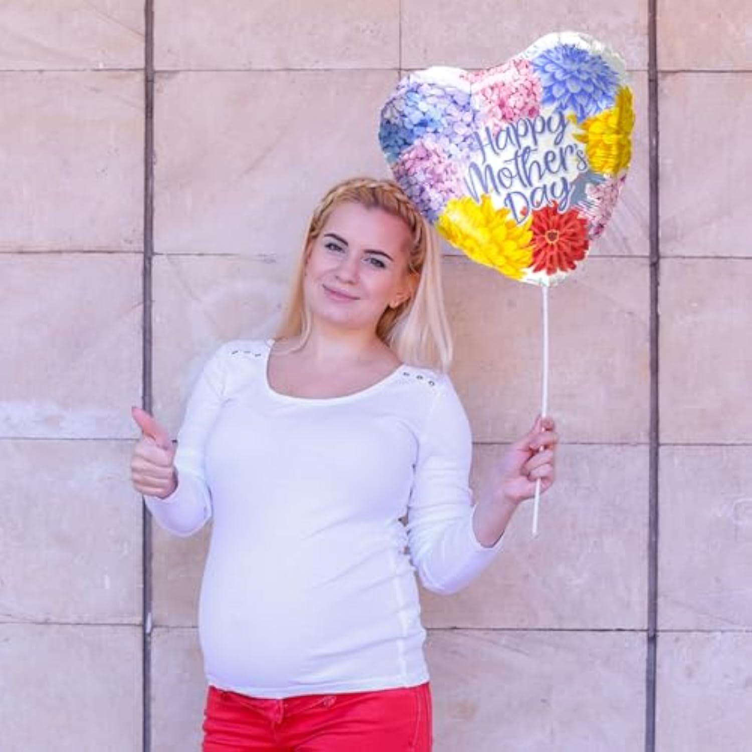 Mothers Day Balloons Kit 18'' Happy Mother’S Day Foil Balloons Flower Aluminum Balloons Set For Mothers Day Party Decoration Birthday Holiday Celebration Supplies (9Pcs)