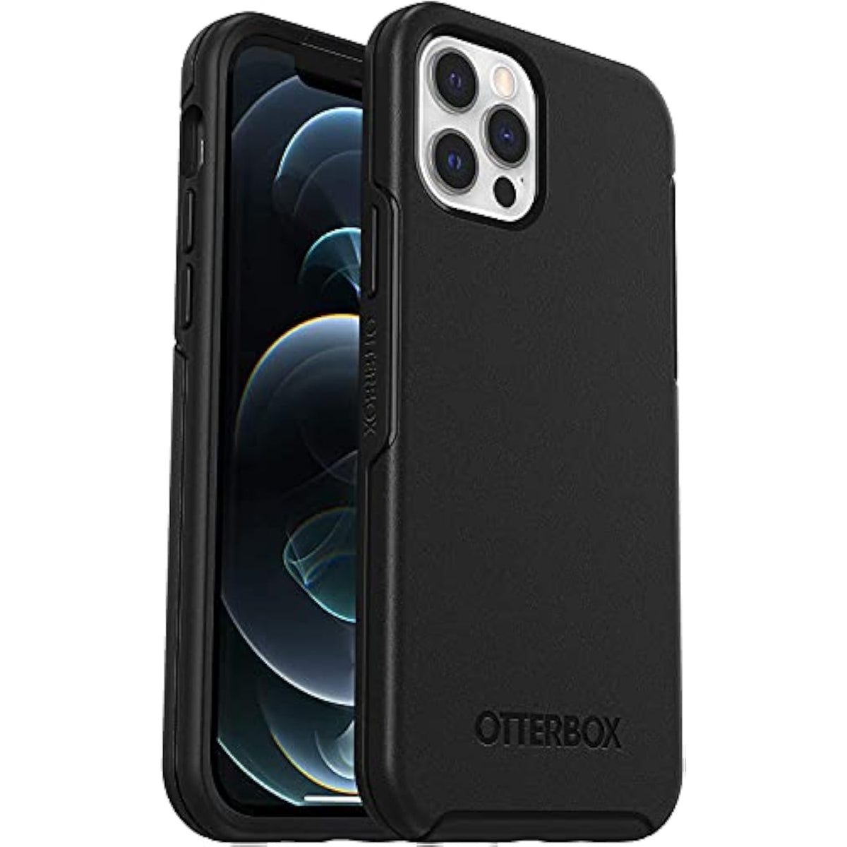 OtterBox Symmetry Case for iPhone 12 / iPhone 12 Pro, Shockproof, Drop Proof, Protective Thin Case, 3X Tested to Military Standard, Antimicrobial Protection, Black