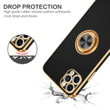 For Iphone 11 Pro Max Case, Phone Case Iphone 11 Promax, Slim Fit Kickstand Ring Holder Shockproof Protection Soft Tpu Bumper Protective Girls Women Boy Iphone 11 Promax 6.5 Cover,Black/Gold