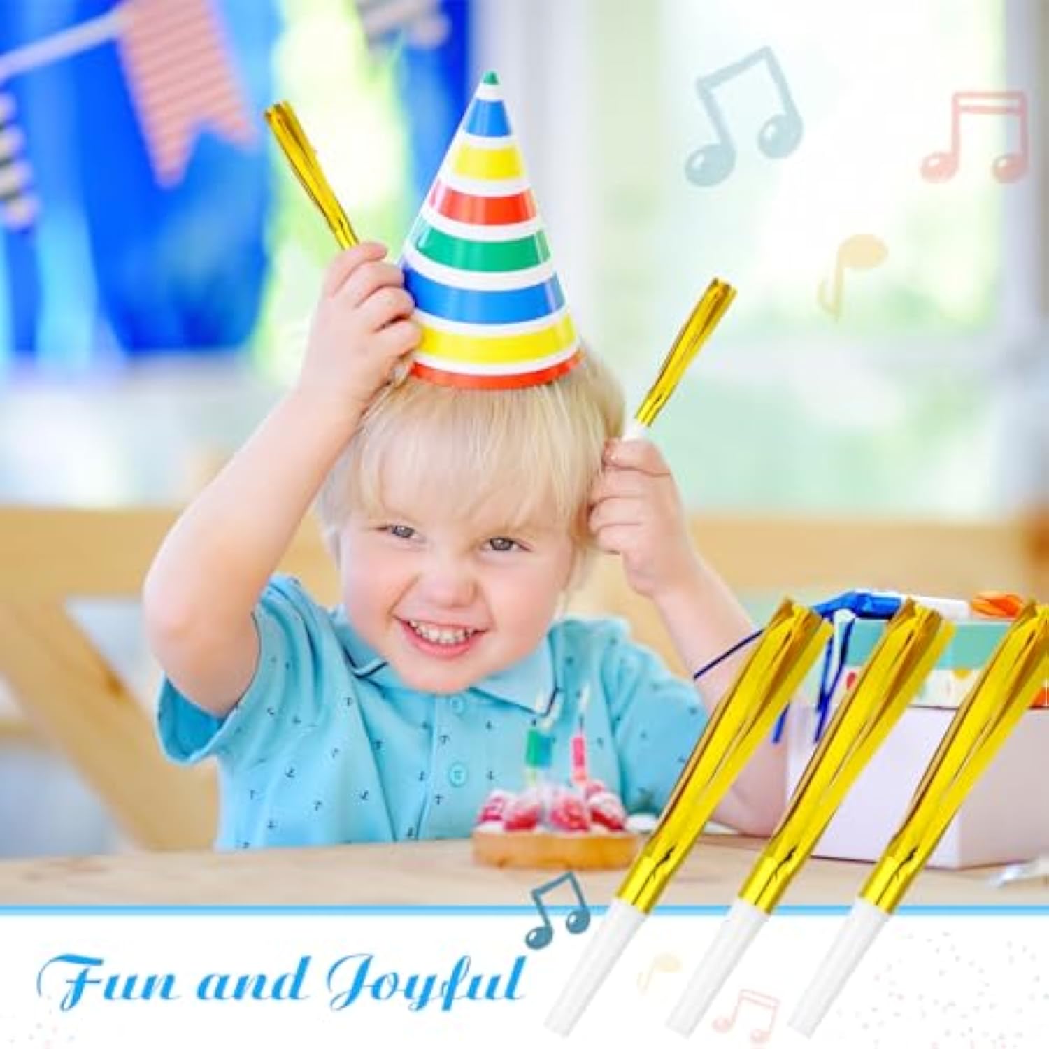 60pcs Gold Metallic Noise Makers New Year Party Favors