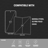 Phone Case Compatible with Google Pixel 10 Pro Fold 8 2025 Premium Leather Wallet Case with Stand Function and Card Slots (Black with Red Detail)