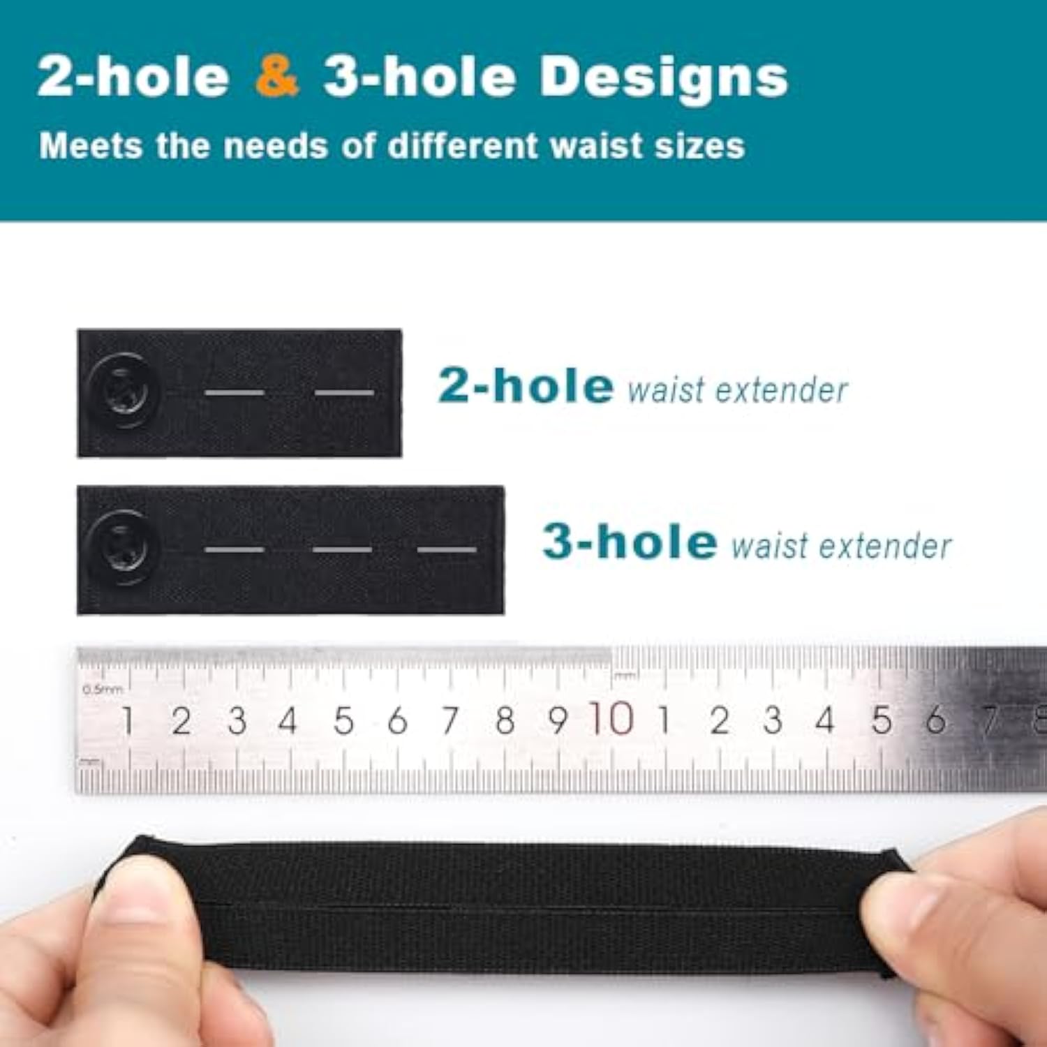 12 Pcs Elastic Waist Extenders, Adjustable Waistband Expanders For Men