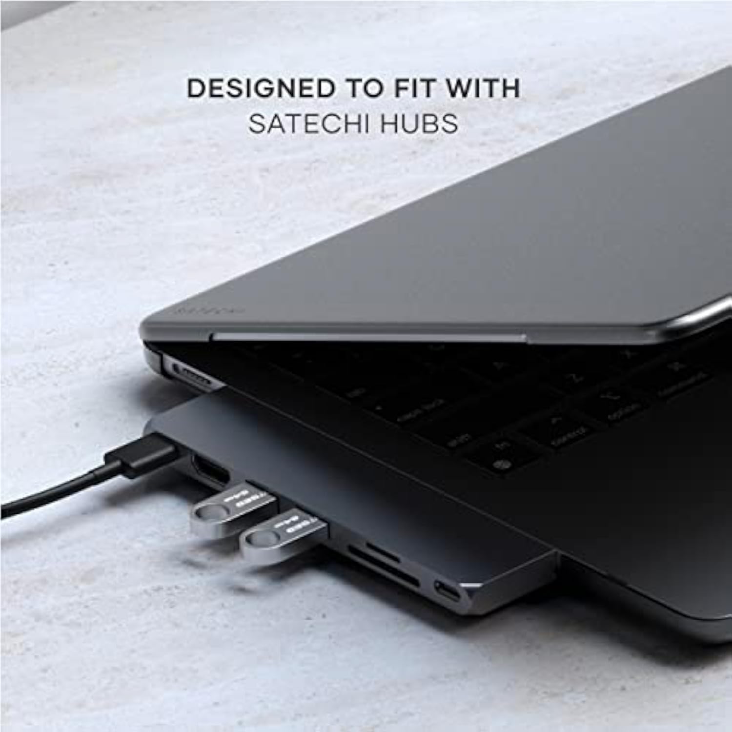 Satechi Eco Hardshell Case Compatible with MacBook Air 13-inch (M2 2022, M3 2024, M4 2025), Slim & Lightweight, Hub-Friendly Design, Dark