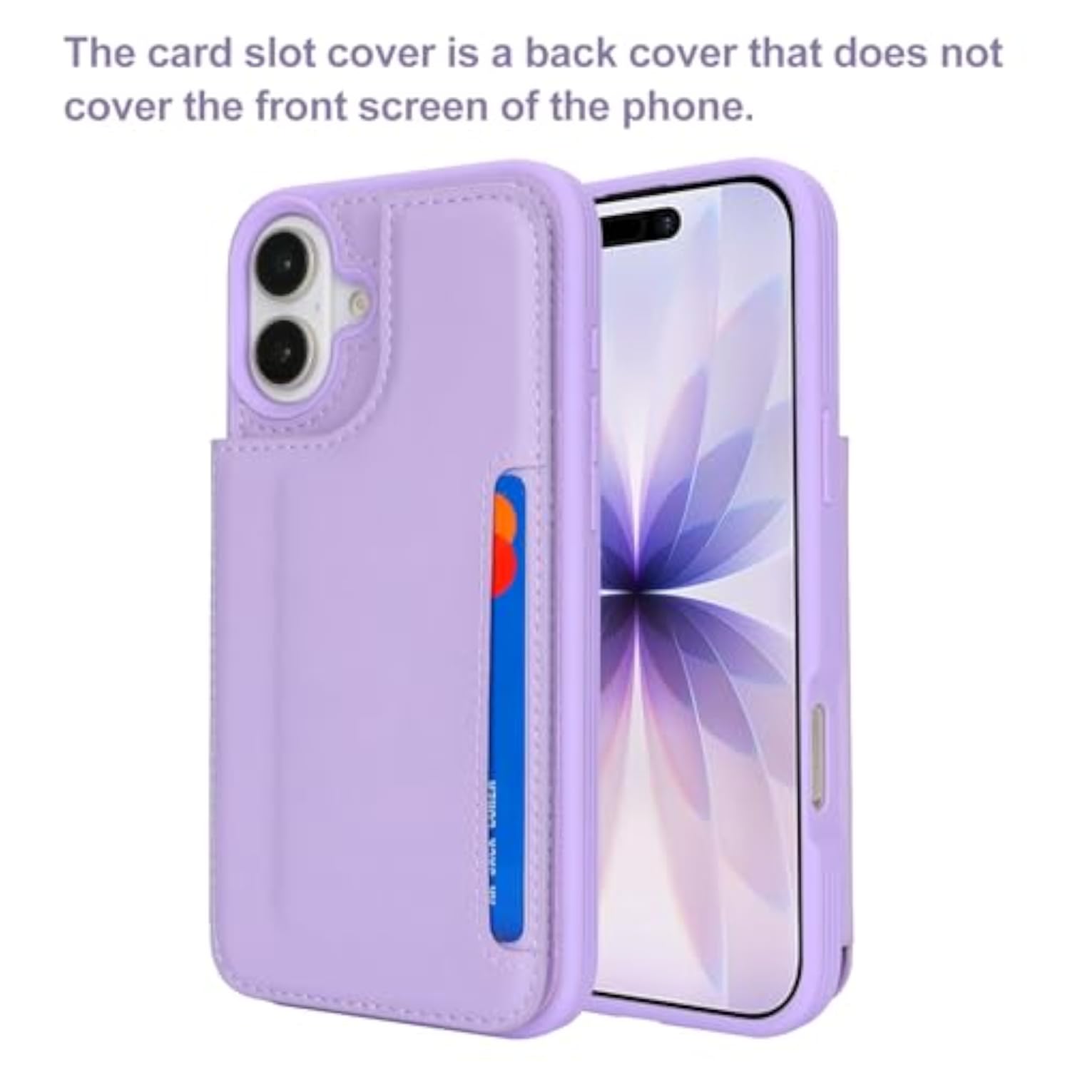 Premium Light Purple PU Leather Wallet Case with Card Holder for iPhone 6.3 Inch