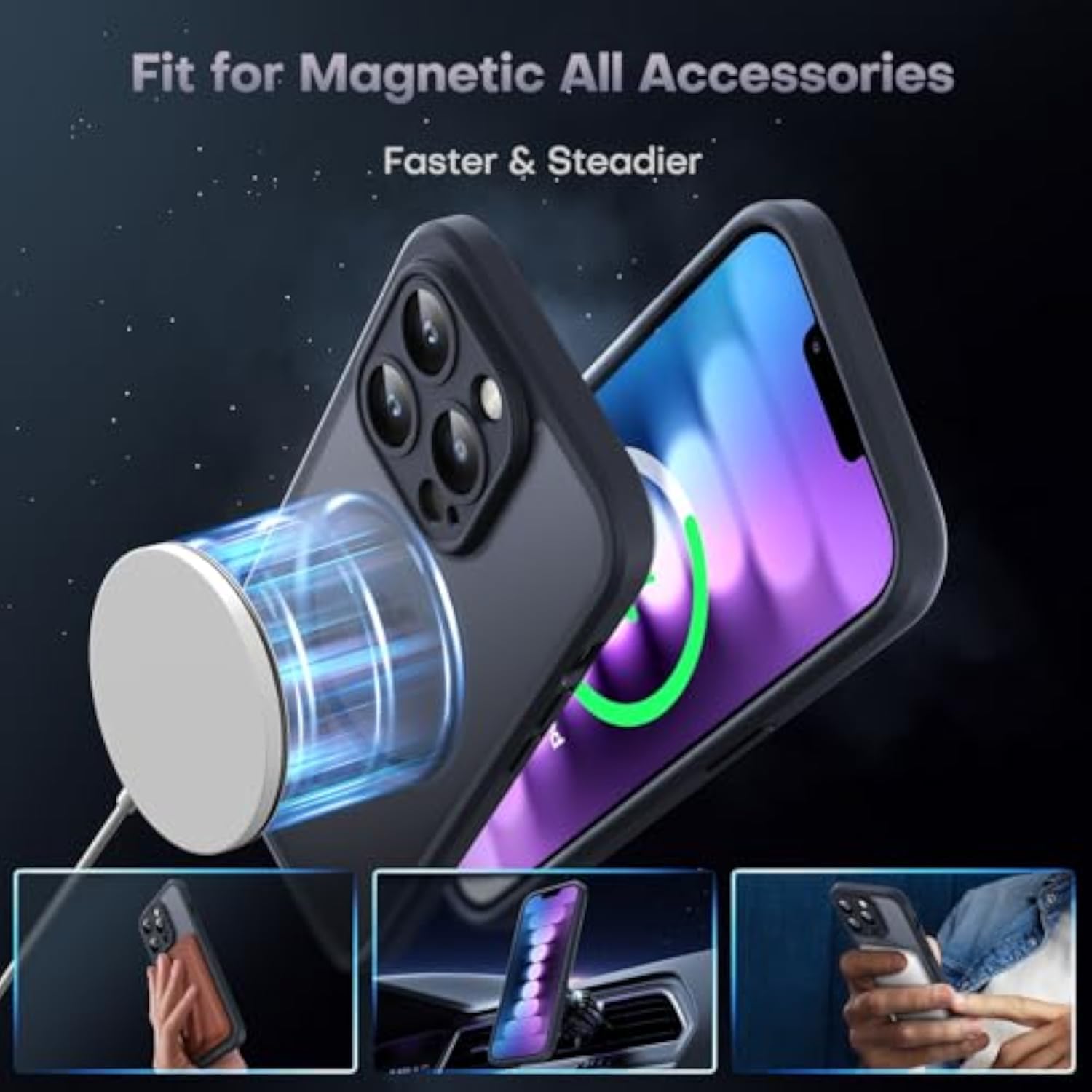 iPhone 13 Pro Max Case Compatible with MagSafe Black