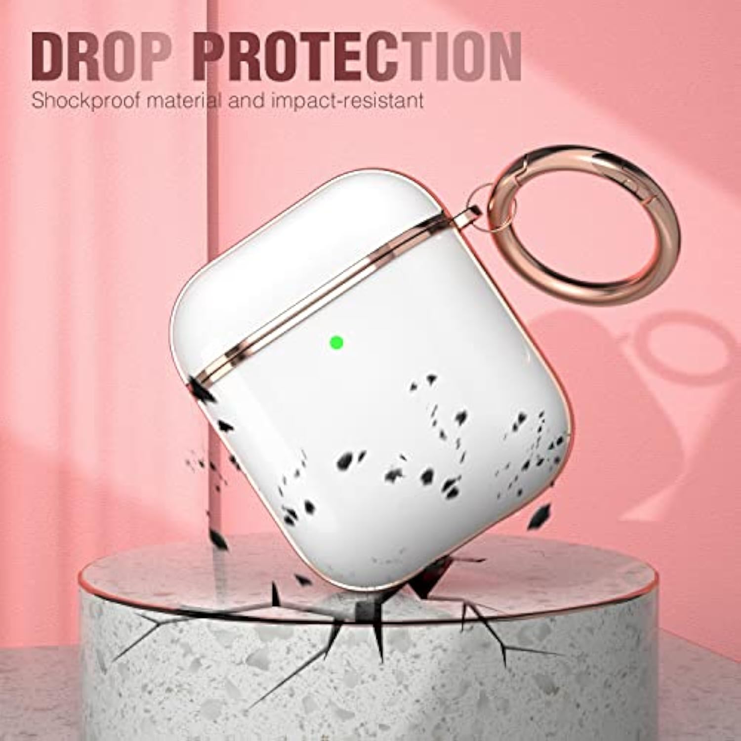 For Airpods Case, Cute Airpod Case Protective Hard Airpod 2 Cover For Women Men With Keychain For Airpods 2Nd 1St Generation Charging Cover 2&1, White