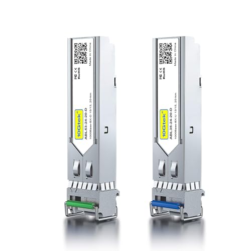 A Pair Of 1.25G Sfp Bidi Transceiver, 1000Base-Bidi Singlemode Simplex Lc Fiber Module For Cisco Glc-Bx-20D/Glc-Bx-20U, Ubiquiti Unifi Uf-Sm-1G-S And More, Smf 1550Nm/1310Nm, Ddm, Up To 20 Km