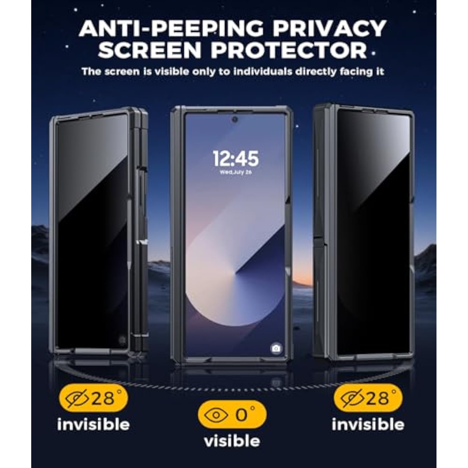 Magnetic For Samsung Z-Fold-6 Case: Armor Phone Case [Compatible With Magsafe][Privacy Screen Protector][Hinge Protection][Dual Kickstand] Shockproof Tpu+Pc Cover For Zfold 6 5G 2024