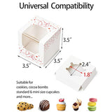 Heart Cupcake Boxes 25 Pcs, Individual Cupcake Box With Insert And Window For Valentines Day Gift Boxes Cupcake Containers Single For Kids Valentine Gift Ornament Boxes For Party Favors