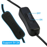 USB Splitter with ON/Off Switch [3.3FT], RIITOP USB 2.0 Extension Male to Fema