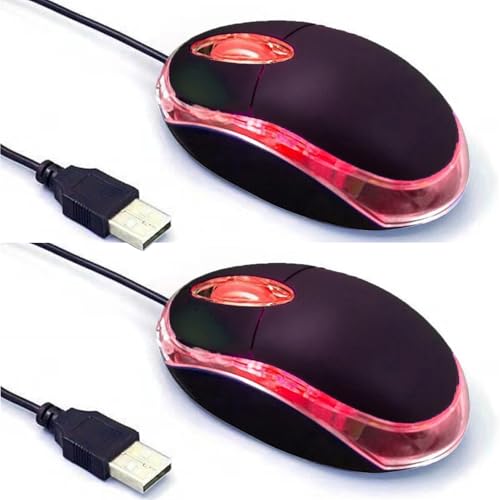 2 Pack Wired Mini Optical Mouse Computer Mouse Ergonomic Mouse With Usb Mouse For Laptop Pc Desktop Mice Compatible With Windows Linux Mac Fit For Office Business Home,Kidsblack