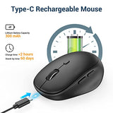 Bluetooth Mouse, Dual Mode Wireless Mouse For Laptop (Bt5.0/3.0 & 2.4G), Usb-C Rechargeable, Silent Click, 4-Level 2400 Dpi, 3 Device Switch, Portable Ergonomic Mouse For Windows, Mac, Android