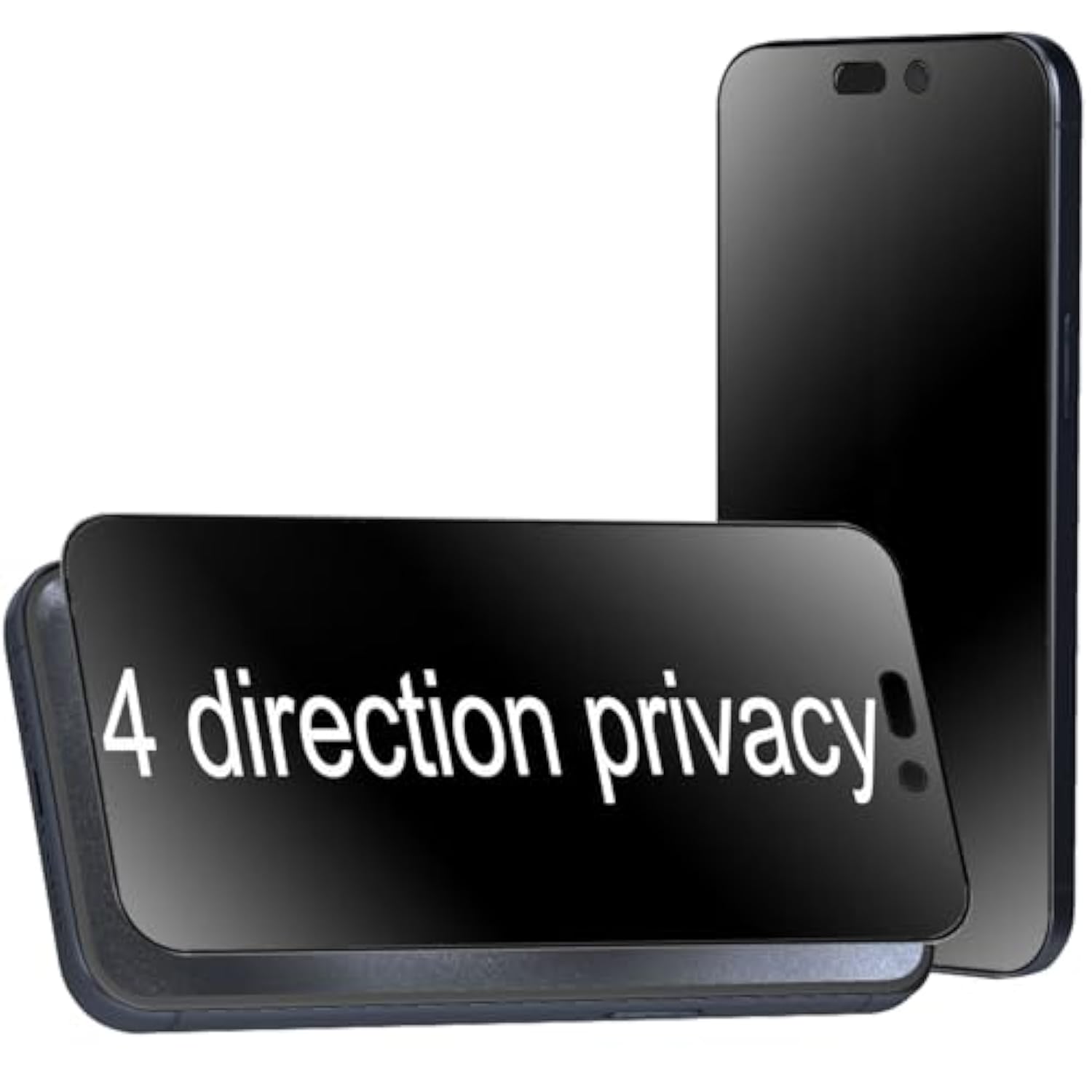2 Pack 360 Degree Anti-Glare Privacy Tempered Glass For Iphone 15 Pro Max Anti-Spy 4 Directions Matte Screen Protector Film 4 Sides Anti-Peeping 6.7 Inch