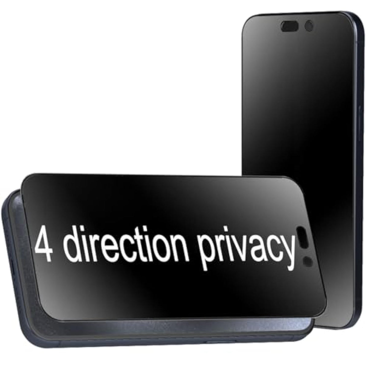 2 Pack 360 Degree Anti-Glare Privacy Tempered Glass For Iphone 15 Pro Max Anti-Spy 4 Directions Matte Screen Protector Film 4 Sides Anti-Peeping 6.7 Inch