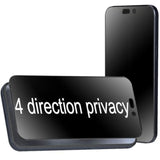 2 Pack 360 Degree Anti-Glare Privacy Tempered Glass For Iphone 15 Pro Max Anti-Spy 4 Directions Matte Screen Protector Film 4 Sides Anti-Peeping 6.7 Inch