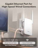 Be3600 Dual Band Wi-Fi 7 Repeater Signal Booster With Gigabit Ethernet Port, Access Point, App Setup, Mesh And App Support, Re3600