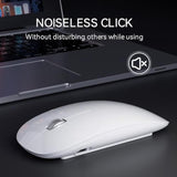Wireless Mouse, Usb C Rechargeable Computer Mouse, Slim Silent Mice 2.4Ghz Opt