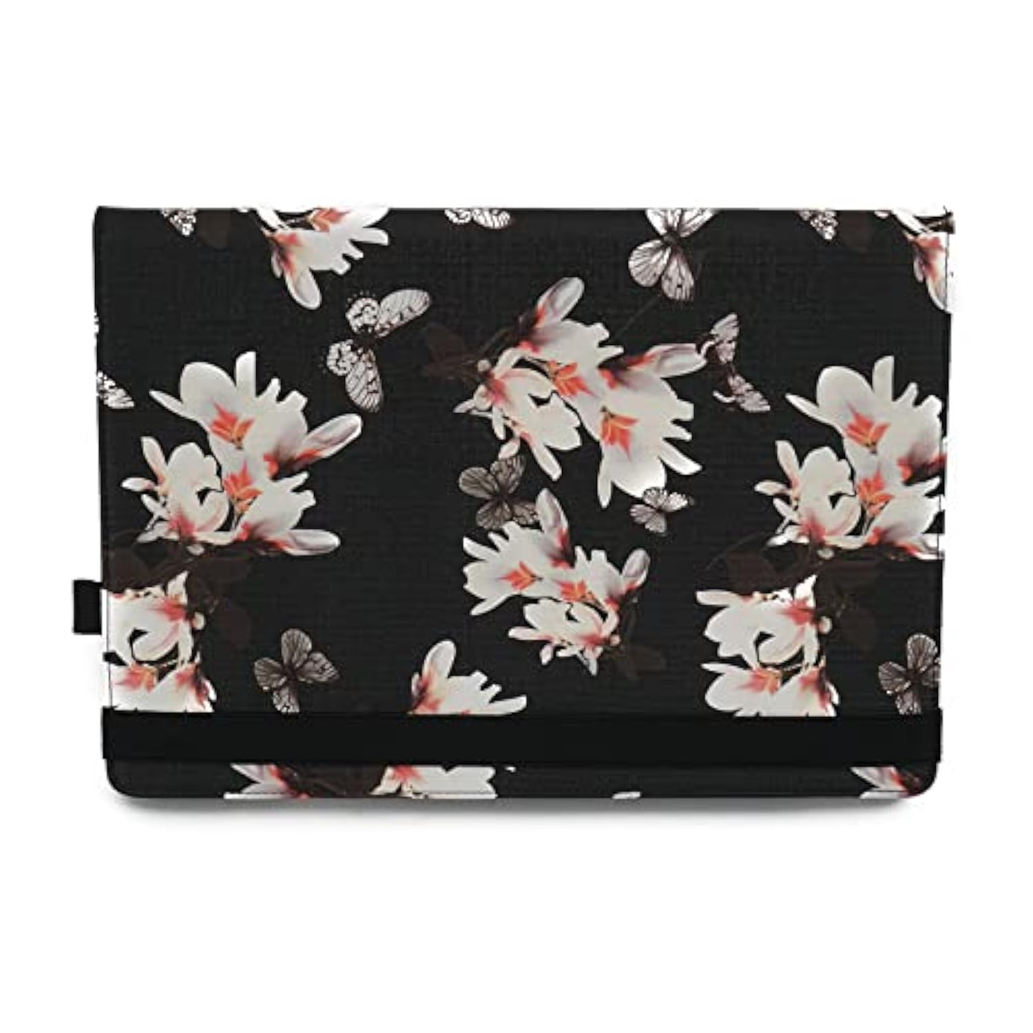 Tytx Compatible With Macbook Air Leather Case 13 Inch 2021 2020 2019 2018 (A2337 A2179 A1932) Laptop Sleeve Protective Folio Book Cover (New Macbook Air 13", Black Flower)