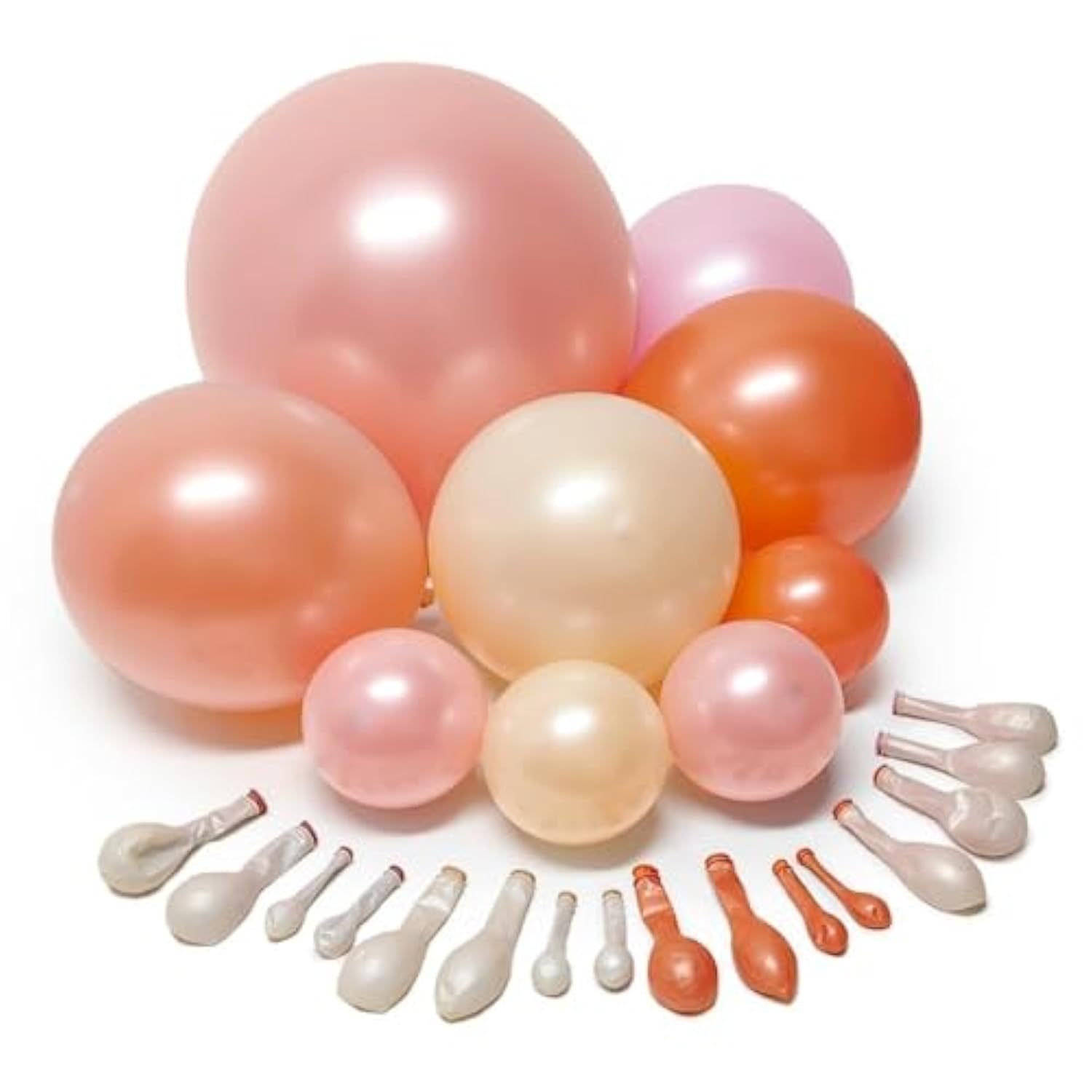 Pink Orange Double Stuffed Balloon Arch Pearl Latex Balloons for Birthday Baby Shower Party