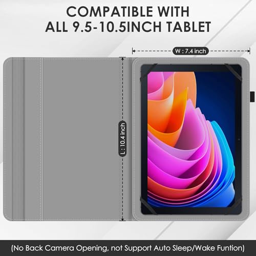 Universal 10 Inch Tablet Case,10.1 Inch Android Tablet Cover, Protective Folio Stand Case For 9.6-10.5 Inch Tablet, Pu Leather Tablet Cover For 10.1 Inch Tablet Android