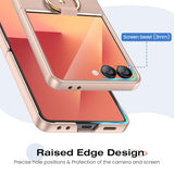 for  Galaxy Z-Flip-7 Case with Ring, Full Body Shockproof Z Flip7 Case with Built-in Outer Screen Protector Girls Women Cover for Galaxy Z