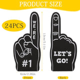 24 Pcs Mini Foam Fingers #1 For Fans Cheerleader, We'Re #1 And Let'S Go Sport Fan Foam Finger, Sports Themed Party Supplies For Baseball Basketball Football Sports Events(Black)