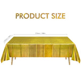 Gold Tablecloth Disposable Table Covers - Plastic Rectangle Table Cloth For New Years/Christmas/Men Birthdays/Engagement/Anniversary/Luau Party Decorations - 2 Set 108" X 54"