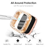 10 Pack Compatible With Fitbit Versa 2 Screen Protector Case, Soft Tpu Full Protective Case Cover Bumper Bling Crystal Diamond Frame For Fitbit Versa 2 Smart Watch, 10 Packs