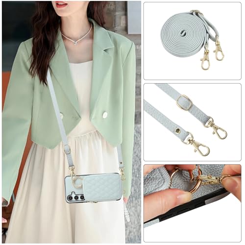 Phone Case for  Galaxy A57 5G Zipper Wallet Cell Cover with Tempered Glass Screen Protector Ring Credit Card Holder Slot Crossbody Strap